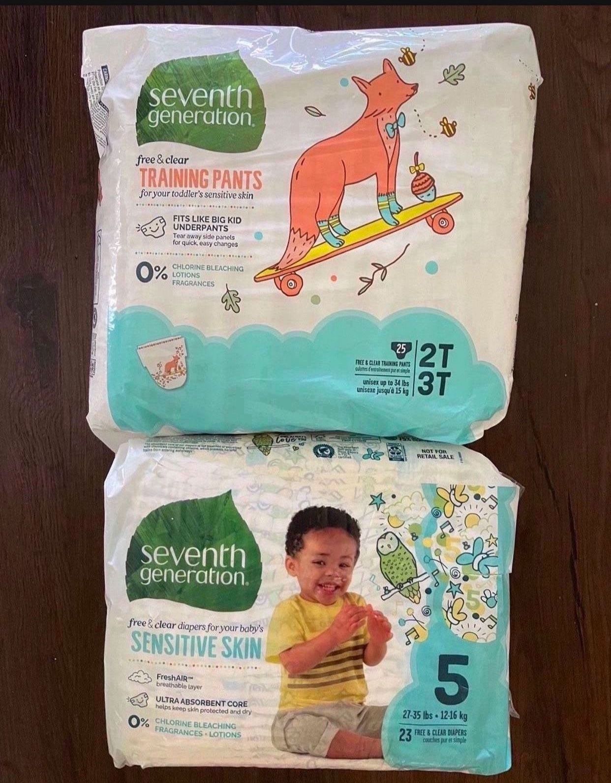 New diapers (these 2 packs + around 70-80 diapers and training pants other brands ) $30 for all