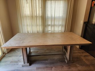 Rustic Farmhouse dining room table with treale base
