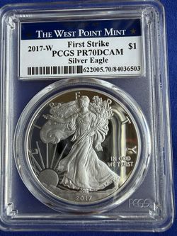 2017-W 1oz PCGS PR70DCAM WEST POINT MINT EAGLE SILVER COIN