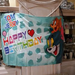 Tom & JERRY BACK DROP WITH PARTY DECORATIONS 