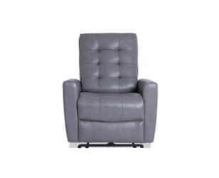 Gray leather recliner couch.