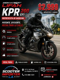 🔥 ¡Haz que cada viaje valga la pena! American Lifan KPR 200 EFI