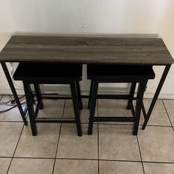 Small Wall Table With Stools 