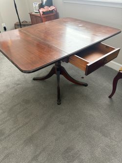 Antique Drop Leaf Table + Chairs
