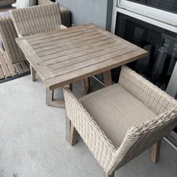 Patio Table And 2 Chairs With Cushions 