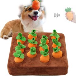 Carrot Dog Toy,Hide and Seek Carrot Farm Dog Toys,Dog Interactive Toys w 12  Squeaky Carrots,Pet Snuffle Mat Dog Carrot Chewing Toys, Interactive IQ Tr  for Sale in Upland, CA - OfferUp