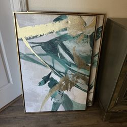 2 Green Gold Wall Canvas 