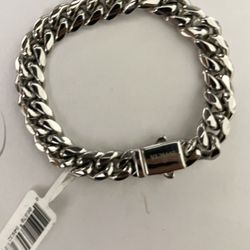 Brazalete Cubano Acero Inoxidable 7”
