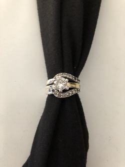 Zirconia Silver 950 w 18k gold