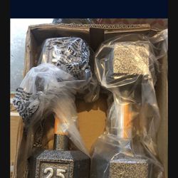 Pair Of 25lbs Dumbbells Total Weights Of 50lbs