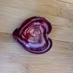 Glass Blown Heart Paperweight