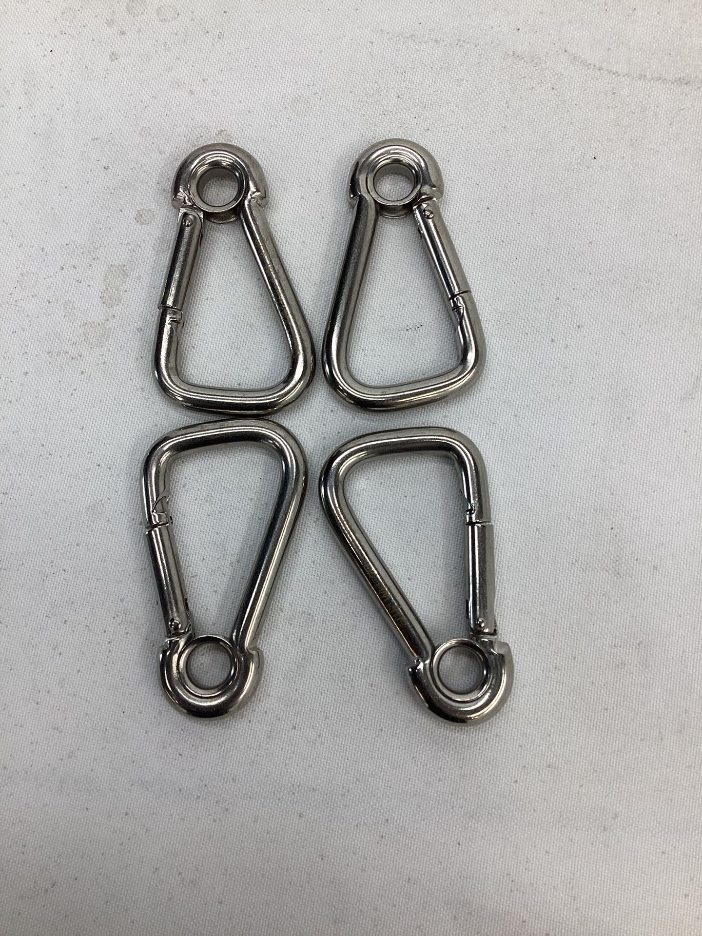 4 pcs 5/16'' Marine Stainless Steel Carabiner Snap Hook w/ Eyelet Insert Boating