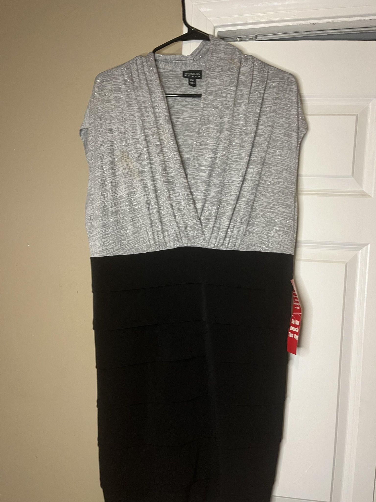 Silver And Black Evening Dress