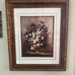 Gold Framed Flower Art 