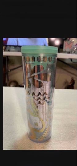 CA. STARBUCKS 16 OZ COLD MERMAID GOLD SIREN TUMBLER