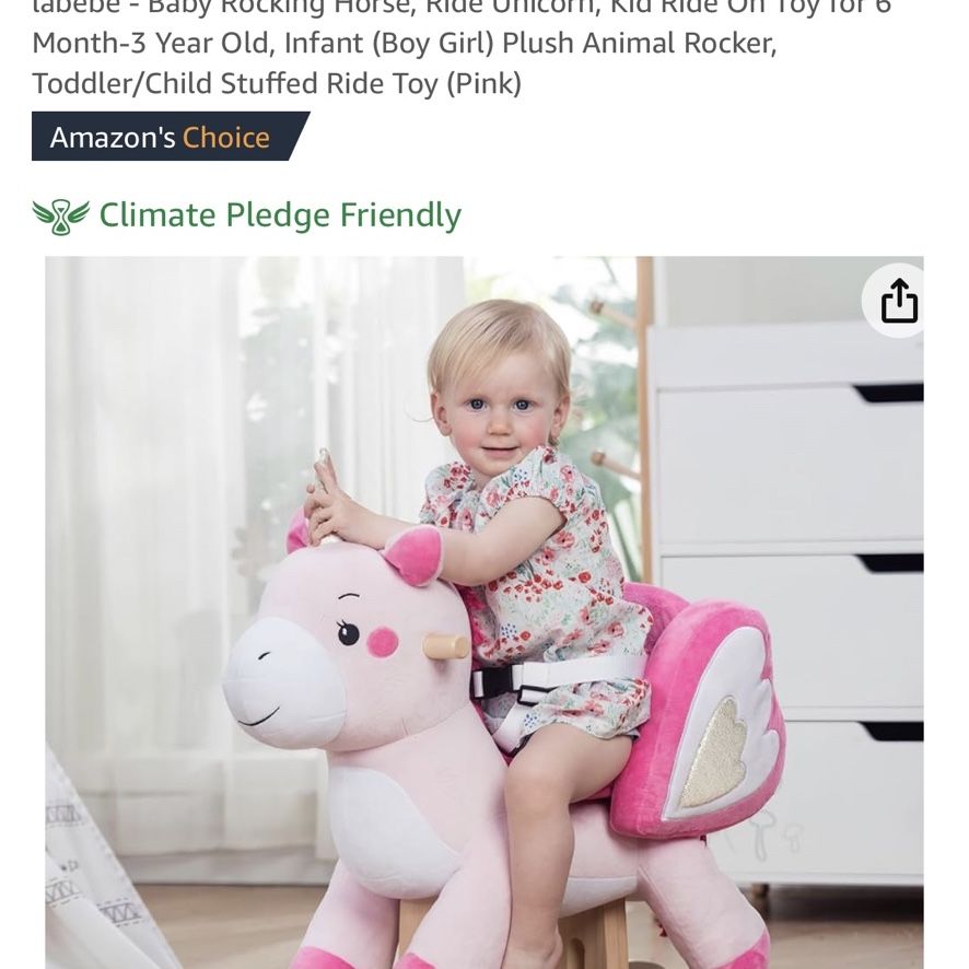 Baby Toy Toddler Rocking Horse Pink Pony 