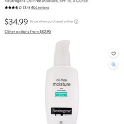 Neutrogena Oil-Free Moisture, SPF 15, 4 Ounce