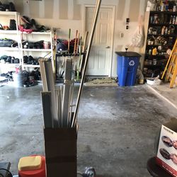 Decorative Golden colored draperies with rods