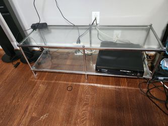 Glass and silver coffee table