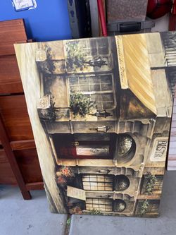 French Bistro Street Scene Canvas Wall Art