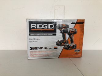 RIDGID 18-Volt Lithium-Ion Cordless Drill/Driver and Impact Driver 2-Tool Combo Kit with (2) 2.0 Ah Batteries, Charger, and Bag