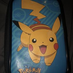 Pikachu blue 3ds xl carrying case with 3 pokemon stylus