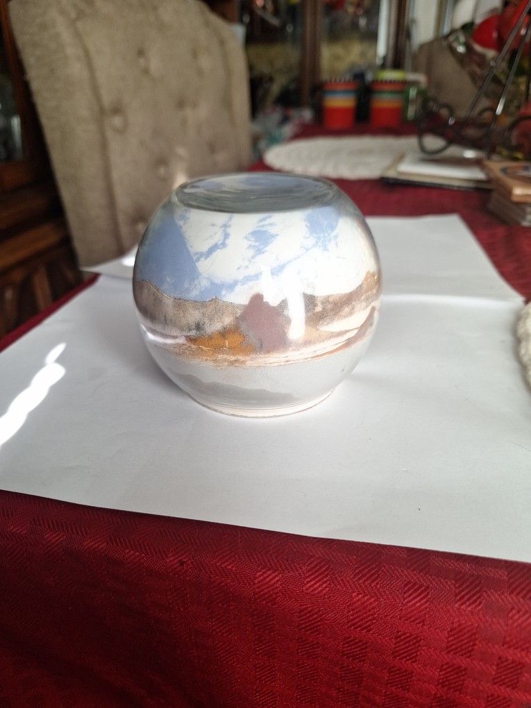 Painted Desert Sands Glass Art Globe Paperweight