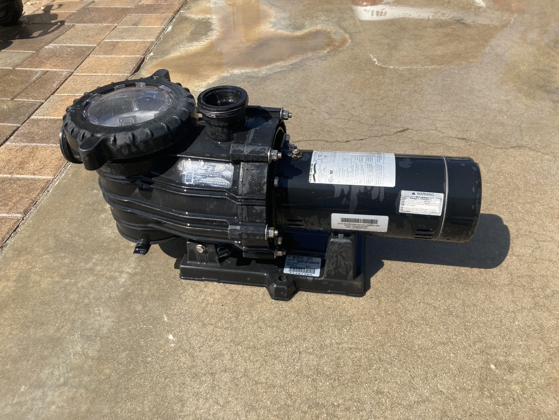 Sta-Rite Dyna-Pro 1.5hp Pool Pump MPRA6F-206L