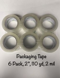 6 Pack Clear Packaging Tape 1.9” (2 Inch)