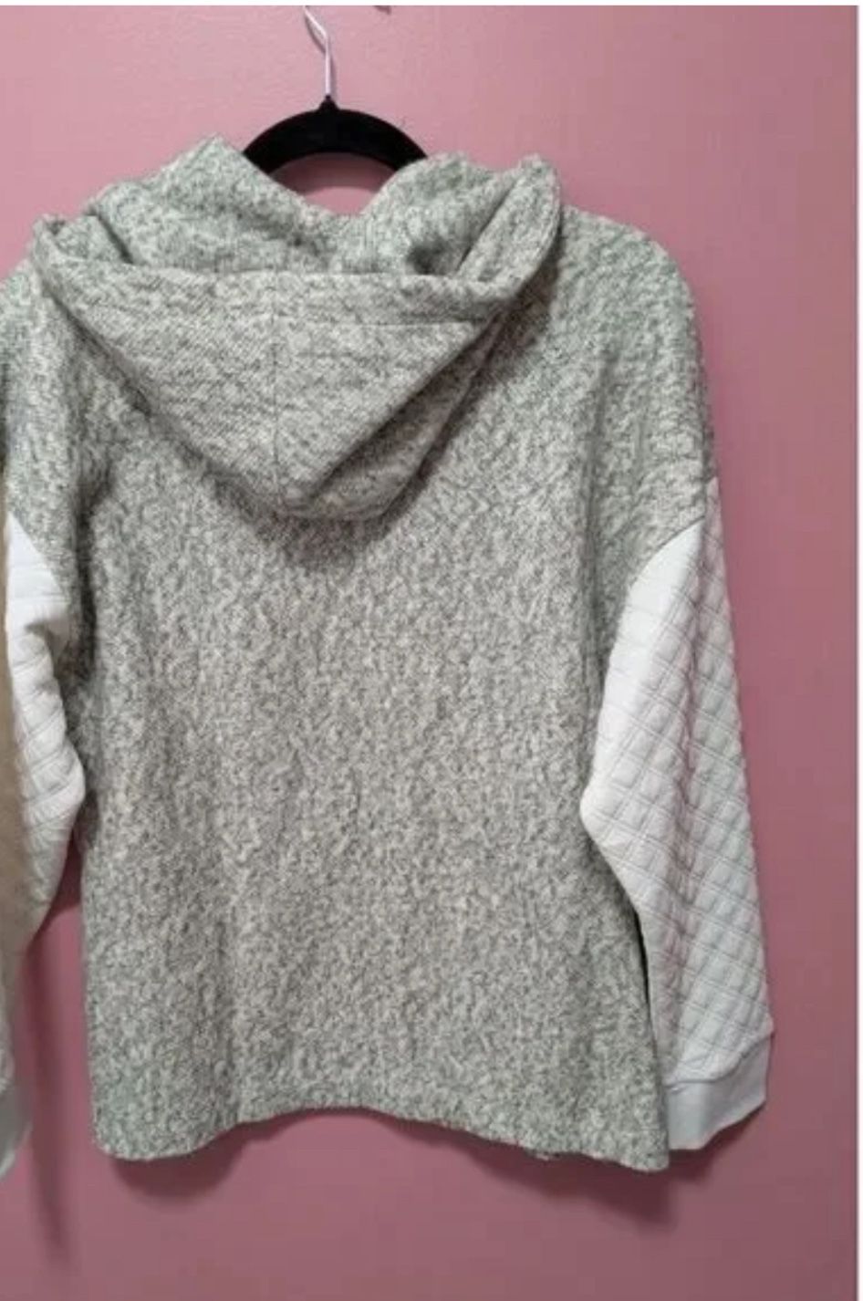 madewell quilted-sleeve hoodie sweatshirt small oversized