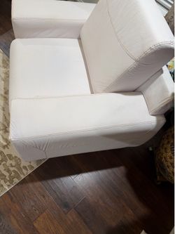 Beautiful soft shite leather sofa