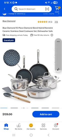 Blue diamond 10 piece cook set