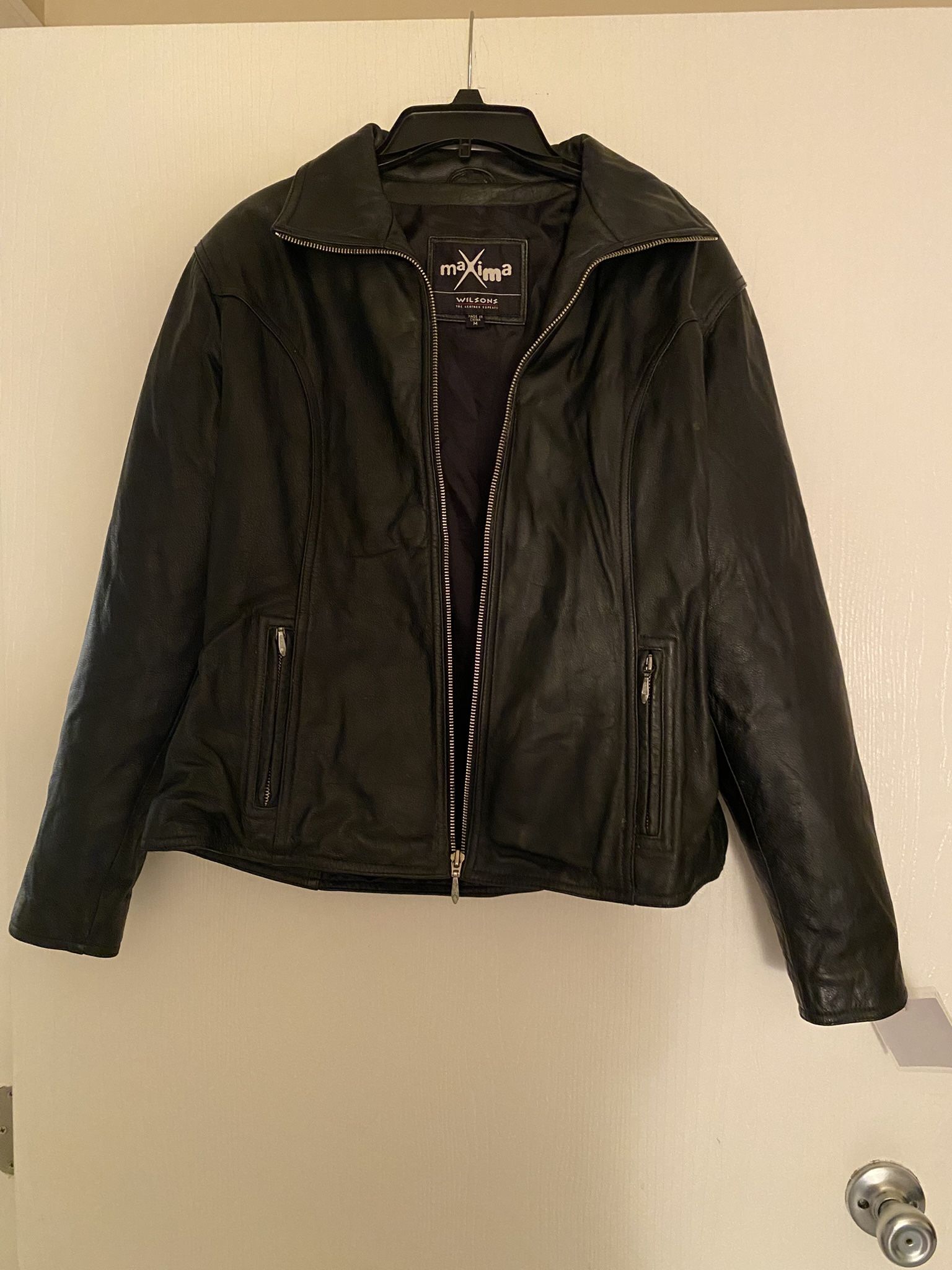 New Black Leather Woman Jacket