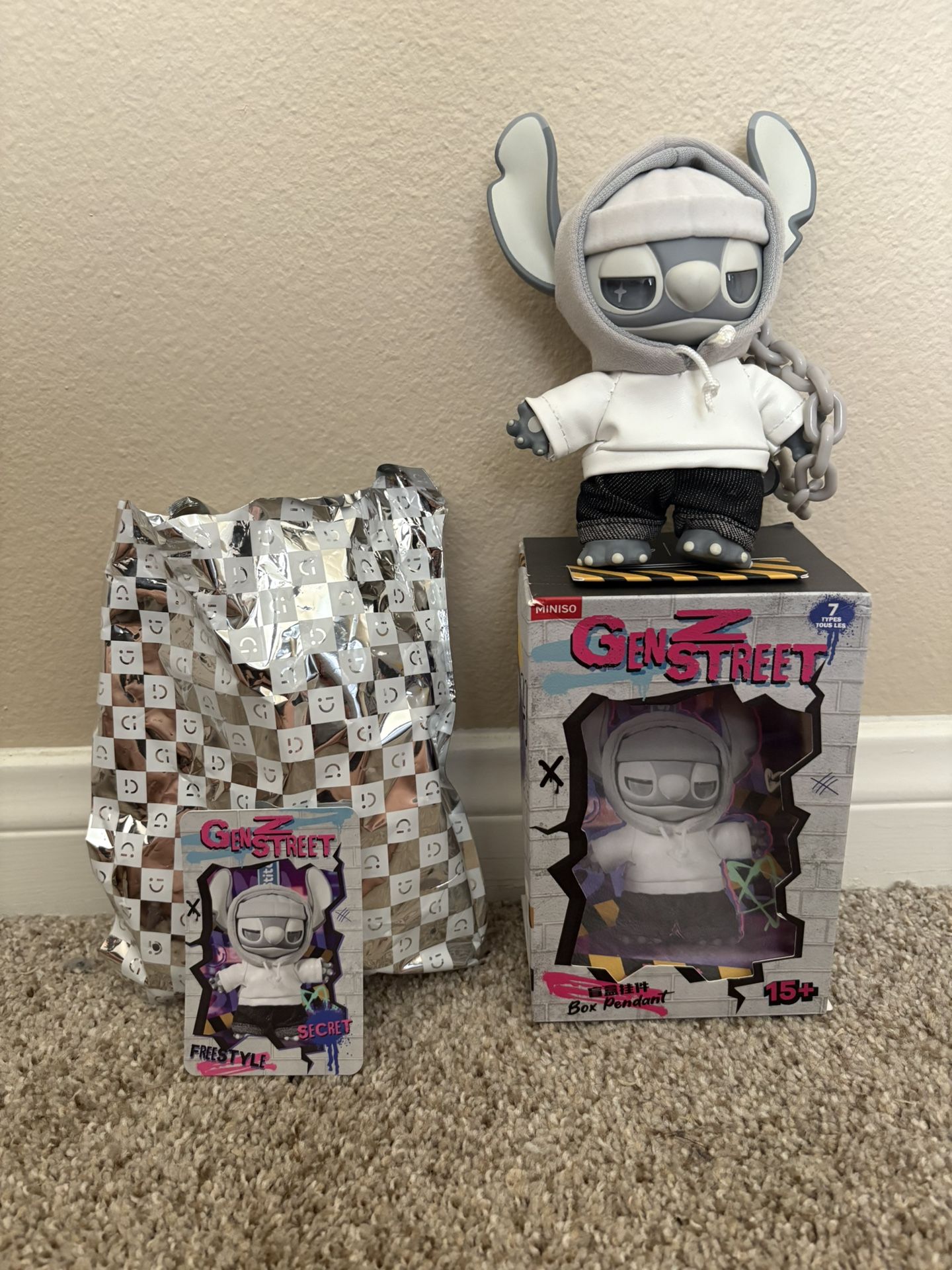 Miniso Disney Stitch Gen Z Street Pendant Blind Box- Freestyle (Secret)
