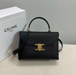 Metal buckle detachable and adjustable shoulder strap cowhide leather shoulder crossbody handbag women's black