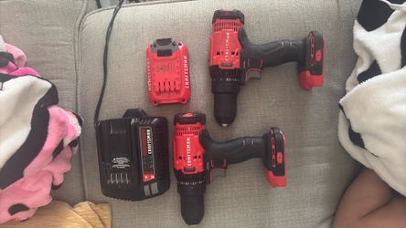 2 Craftsman V20 20V MAX cordless drill with battery and charger