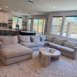 Beige Sectional Sofa - Good Condition 
