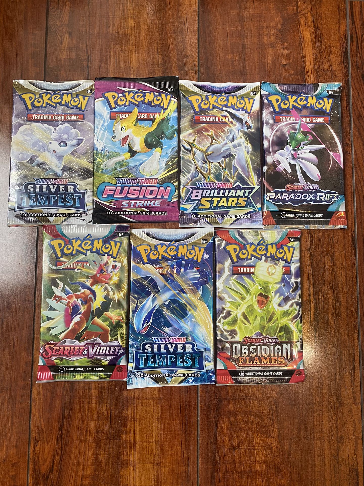 Pokemon Sword & Shield & SV Mixed Booster Pack Lot of 7! Brand New! Sealed!