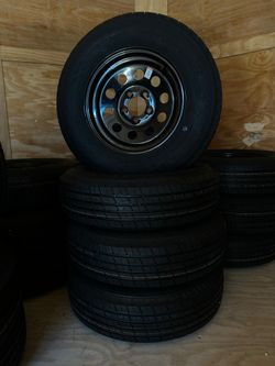 Fresh 205/75R15 Trailer Tire & 5-Lug Rim!