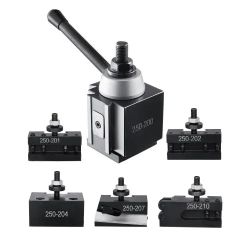 Quick Change Tool Post Set, 6 Pcs, Includes Lathe Tool Holders, Wedge Type Tool Post with Turning Tool Holder Accessories, for Mini Lathe & Metal Lath