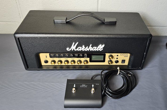 Marshall Code CODE100H 100-Watt Digital Modeling Guitar Amp Head 2016 - 2021 - Black. Has minor scratches, please look at the pics.

Tested .

Shippin