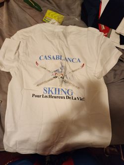 Casablanca Skiing Graphic T-Shirt White