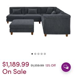 6 Piece Upholstered Sectional