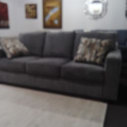 Sofa in Grey Fabric, QUEEN. NEW