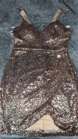 Rose gold beige sequin dress