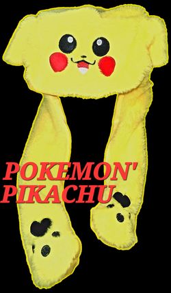 Pikachu Plush Hat with Long Ear Flaps