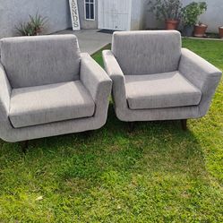 Hughes chairs pewter  $160 for both