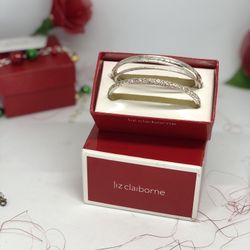 Liz Claiborne💥NIB💥Silver Tone (5) Bangle Bracelets 
