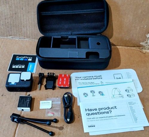 NEW GoPro HERO12 BLACK 5.3K ACTION CAMERA CASE, 128gb SD CARD, 4K TRIPOD HDR HYPERSMOOTH 6.0 HELMET MOUNT