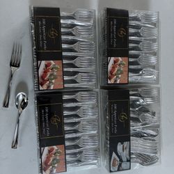 400 Appetizer Forks & Spoons Set